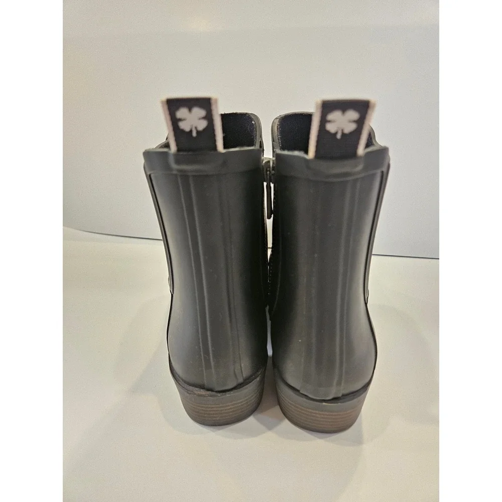 Lucky Brand Basel H2O Rain Boots Black‎ Rubber Ankle Booties LK-BASELH20 Mens 8M